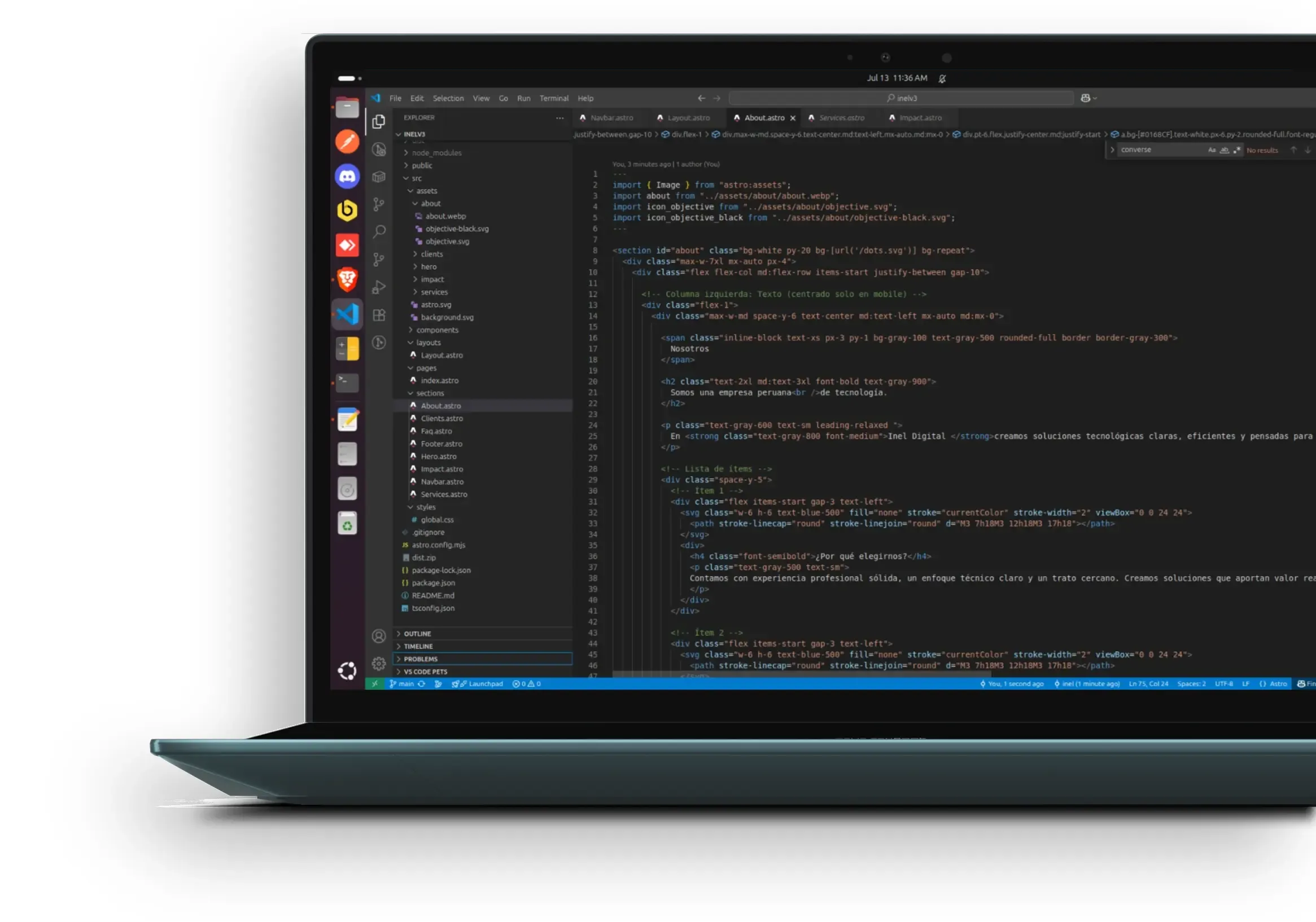Vista de código VS Code